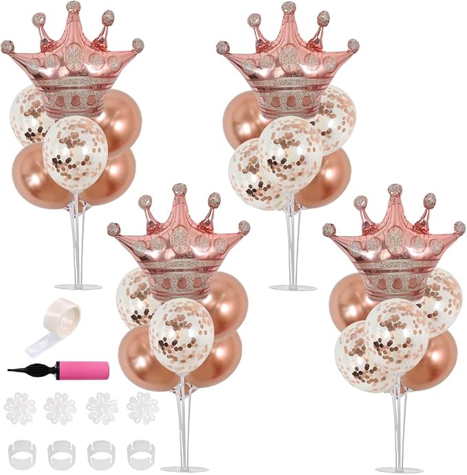 TONIFUL Table Centerpiece Balloons Stand Kit Include Rose Gold Latex Confetti by TONIFUL