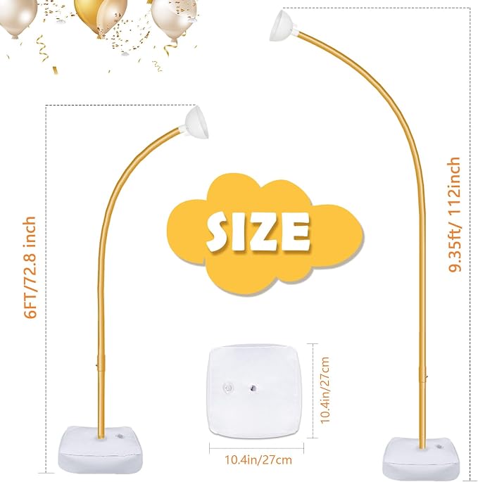AerWo Lighted Balloon Arch Kit 9.35FT & 6FT, Free Bending Half Balloon Arch - Image 2