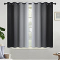 Yakamok Ombre Curtains Black and Greyish White by Yakamok