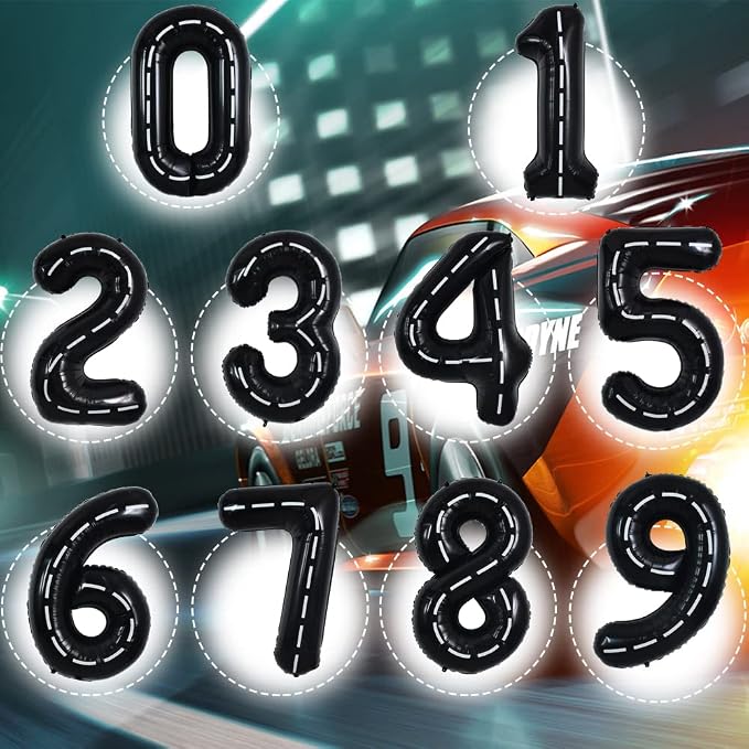 TONIFUL 40 Inch Large Race Car Number 5 Balloon 5th Birthday Decorations | 5th - Image 3