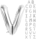 Silver Letter Balloons 40 Inch Large Alphabet Balloon Letter V | Foil Mylar Big by YUNSHANGMO