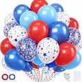 Red White Blue Star Balloons Kit, Ribbon & Glue Dots, 4th of July Decorations by KEPATO
