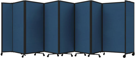 Versare Room Divider 360 Portable Wall Partition | Folding Panels | Large Freestanding Divider | Locking Wheels | Temporary Room Separator