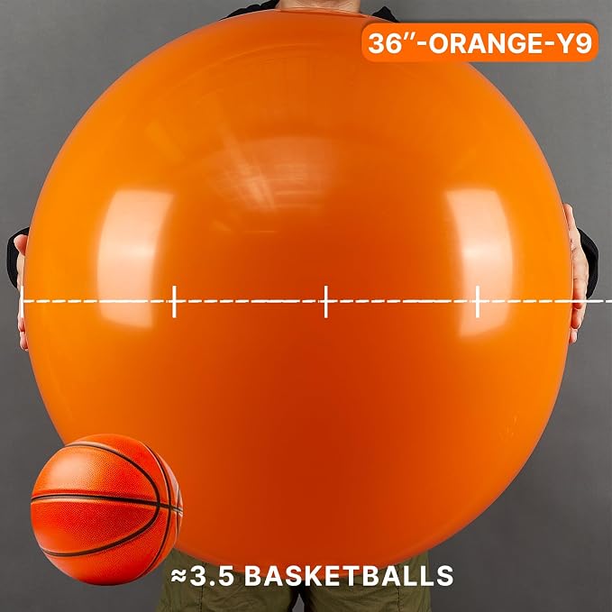 PartyWoo Orange Balloons 4pcs Fall Latex Helium Balloons 36 Inch | Birthday - Image 2