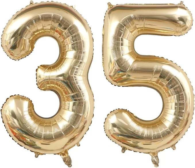 Light Gold 53 35 Balloon Numbers 40 Inch Large 53th 35th Birthday Balloons by Unknown