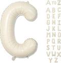 Giant Alphabet C Foil Balloons, Nude Cream White Custom Mylar Letters Balloon by Lingqiang