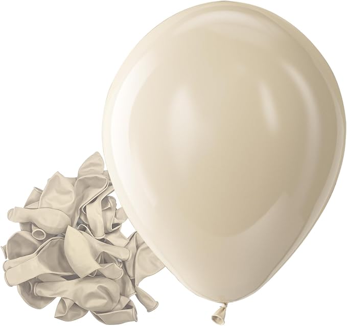 Bezente White Sand Latex Matte Party Balloons 150 Pack 5 inch Small | Sand by Bezente