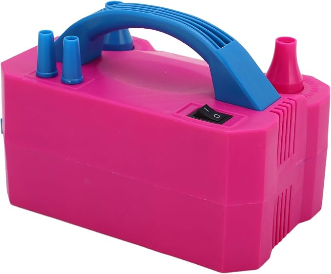 600W Electric Air Balloon Pump Rose Red Dual Nozzle Automatic and Manual - Image 9