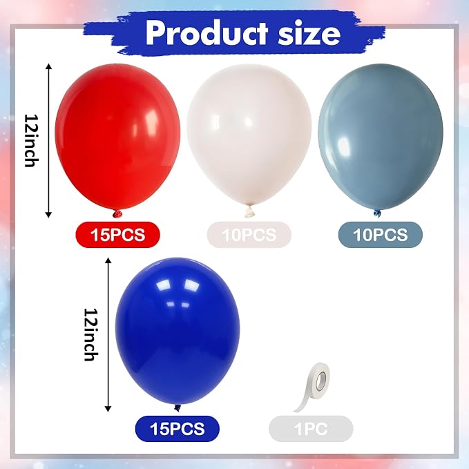 Red White and Blue Balloons, Memorial Day Patriotic 250th Anniversary USA - Image 3