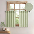 MIULEE Sage Green Kitchen Curtains 24 Inches Length 2 Panels Farmhouse | Soft by MIULEE