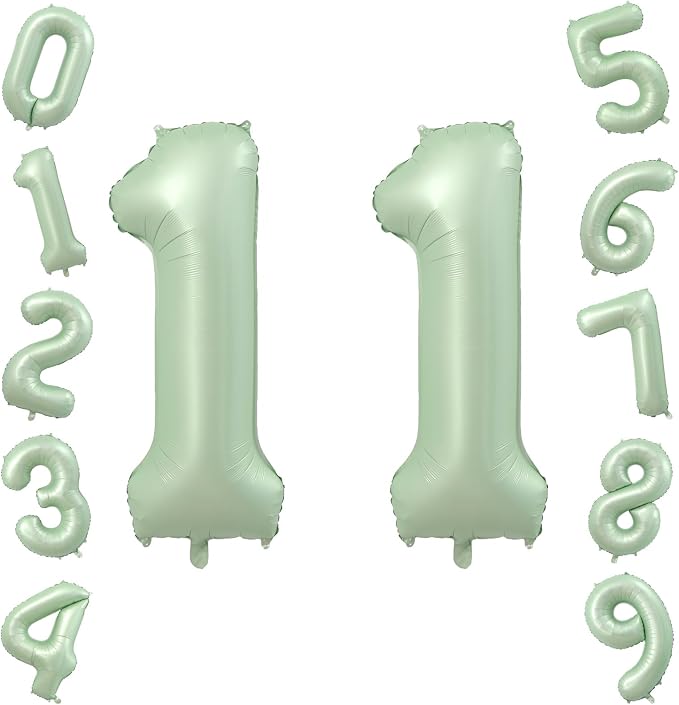 40 Inch Olive Green Number 11 Balloon by TNCDJKPA