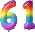 Number 61 Balloons for 61st Birthday Party Decorations, 0-100 Large No.61 by Joycard