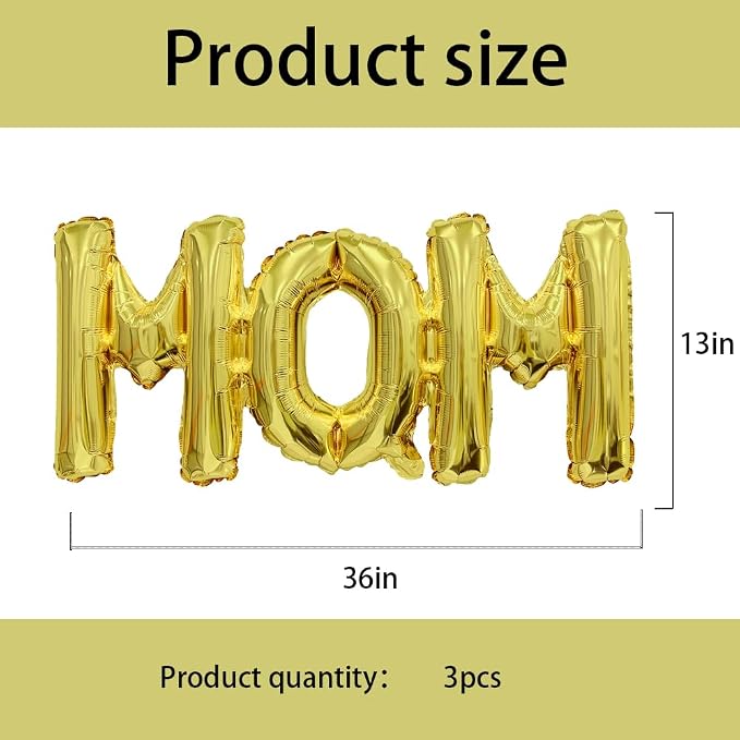 Letter Balloons Golden Mom Balloons Mother's Day Balloon Conjoined Mom Foil - Image 2