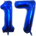40 Inch Navy Blue 17 Number Balloons Giant 17 Balloons Navy Blue Birthday 17 by LHOAVWE
