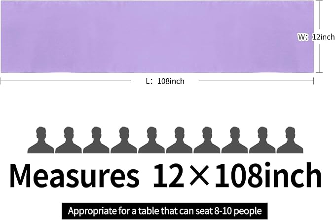 5-Pack Satin Table Runner Lavender 12 x 108 inches Long, Table Runners - Image 4