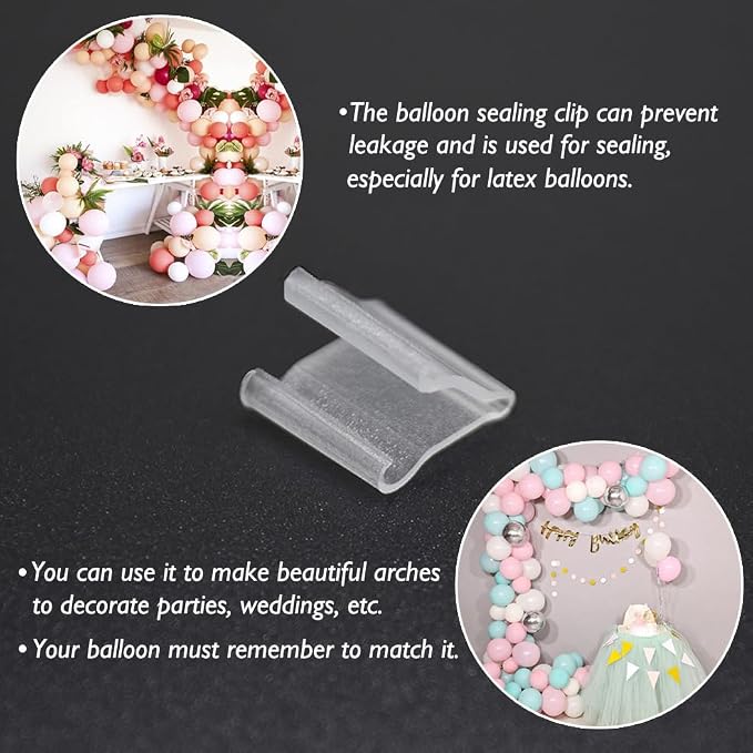 AKOAK 100 Pcs Useful "V" Shaped Balloon Seal Clip Transparent Balloon Button - Image 5