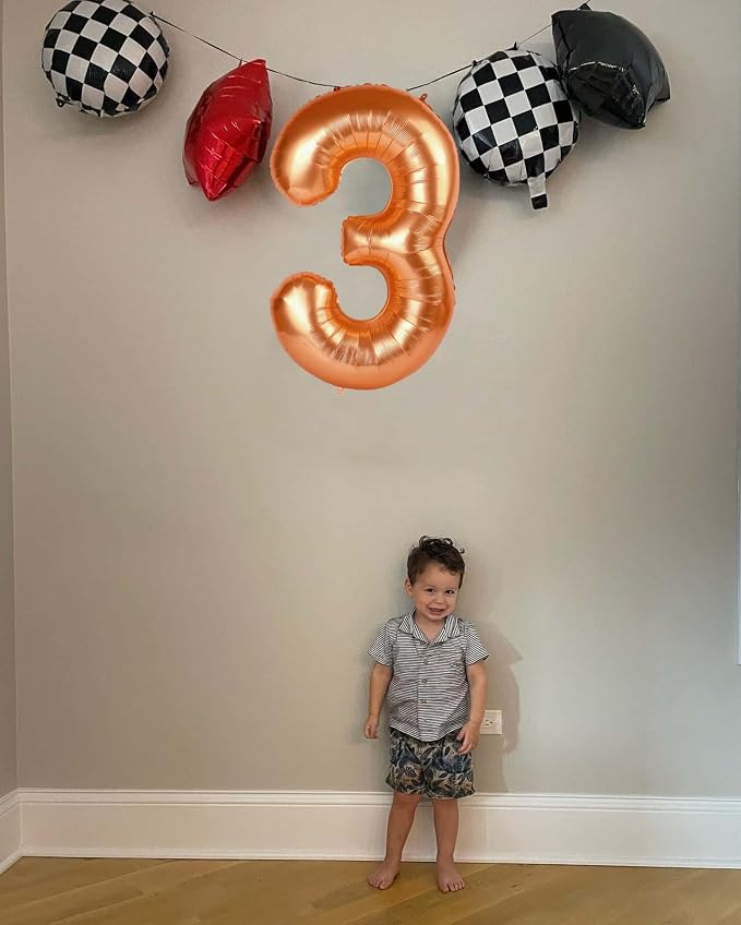Orange Number 3 Balloon 40 Inch, 3rd Birthday Party Decorations Men Women | - Image 4