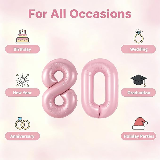 Number Balloons Pink Party Balloon - Image 5