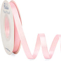 Ribbli Double Faced Light Pink Satin Ribbon, 3/8” x Continuous 25 Yards by Ribbli
