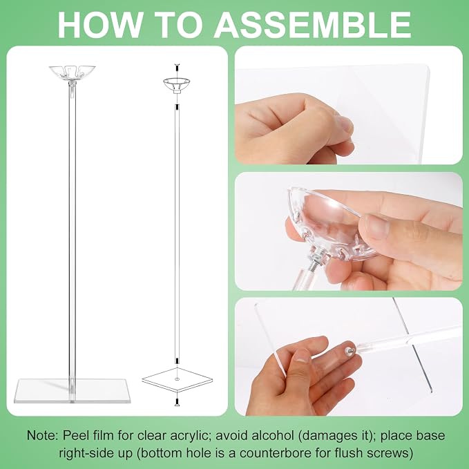 4 Pack Clear Acrylic Balloon Stands - Image 4