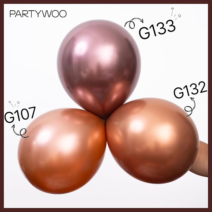 PartyWoo Copper Bronze Balloons 50pcs Metallic Brown Color 12 Inch | Balloons - Image 4