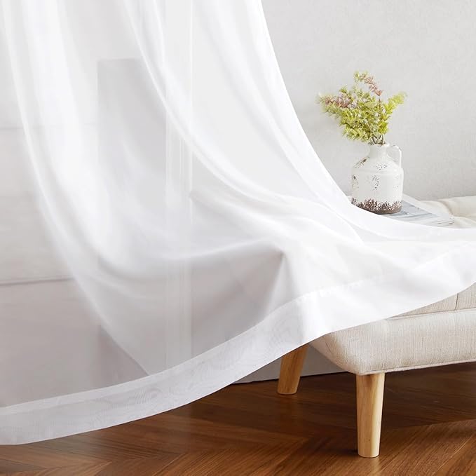 NICETOWN White Sheer Curtains for Living Room 90 inches Long - Image 7