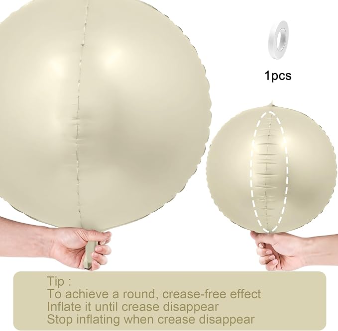 12Pcs Cream White Round Foil Balloons - Image 7
