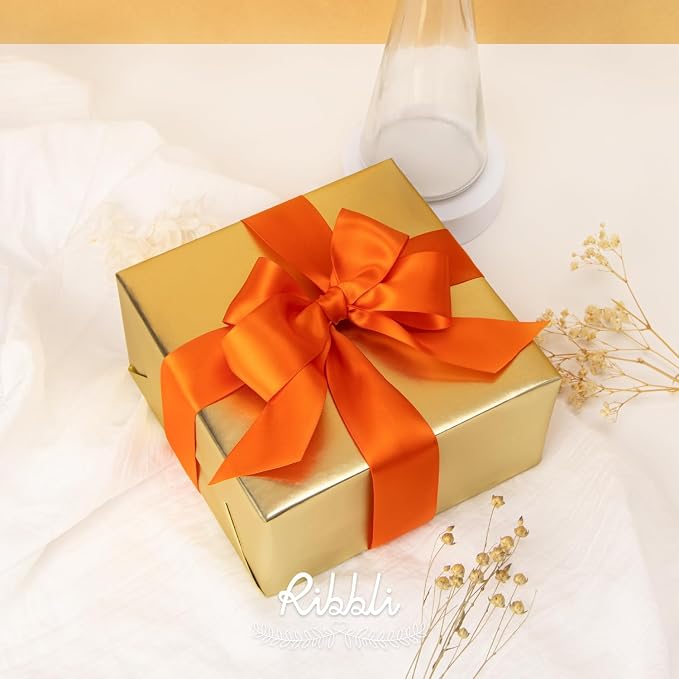 Ribbli Torrid Orange Double Faced Satin Ribbon, 1-1/2” x Continuous 25 Yards - Image 2