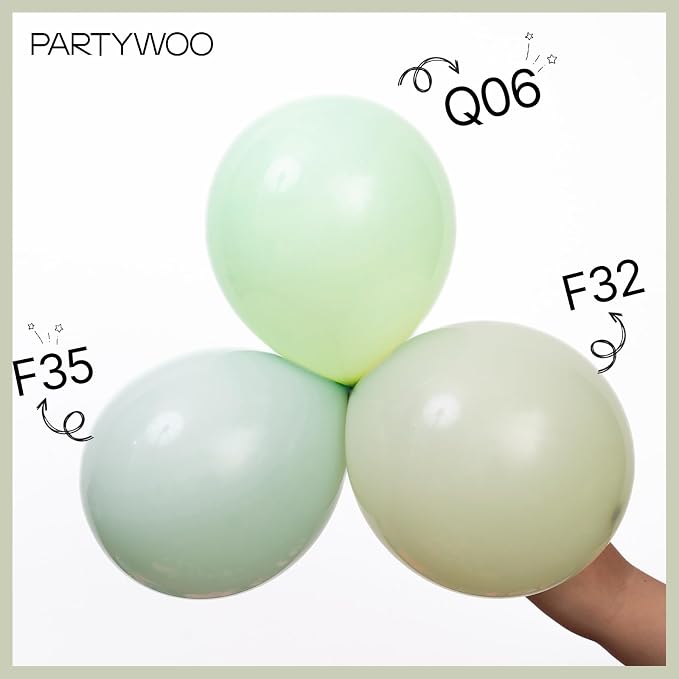 PartyWoo Sage Green Balloons 101pcs Boho Dusty Olive Green Color | Balloons - Image 4