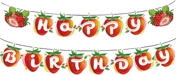 MEETINGU Happy Birthday Strawberry Sign by MEETINGU