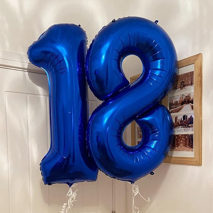 Navy Blue 17 Balloon Numbers, 40 Inch Dark Blue 17 or 71 Birthday Balloons - Image 5