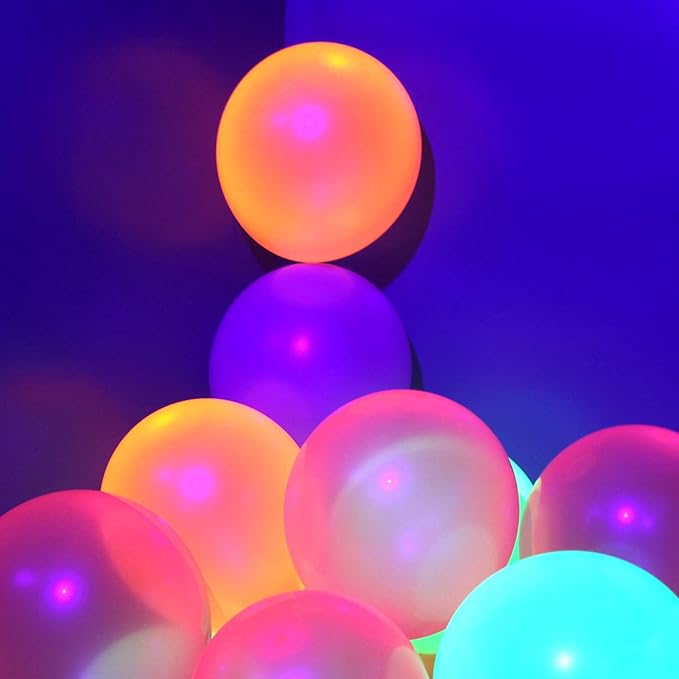 210 Pack UV Colored Neon Balloons glow in the dark balloons Neon Party - Image 7