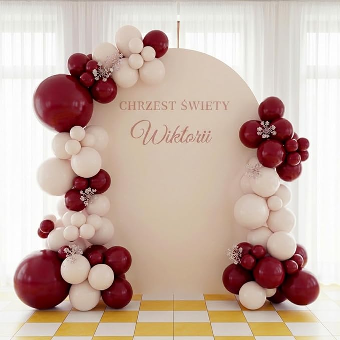 RUBFAC Burgundy Balloons 87pcs Different Sizes 18 12 10 5 Inches, Maroon Latex - Image 6