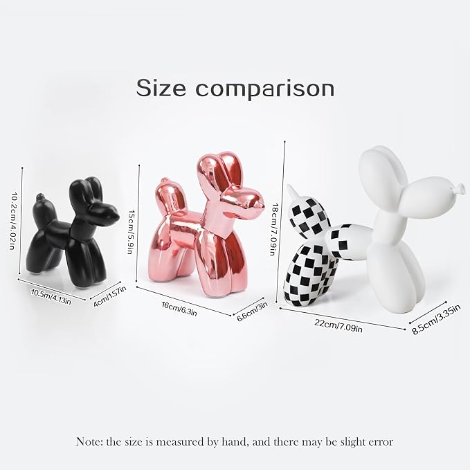 Notakia Cute Ceramics Balloon Dog Statue Crafts Living Room Desktop Decorations - Image 3