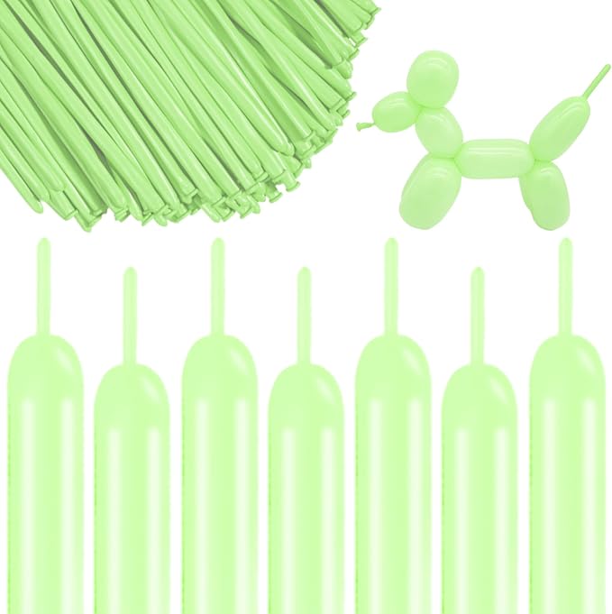 260 Long Balloons 100 Pack Pastel Green Twisting Animal Balloons Thickening by ASIYUHY