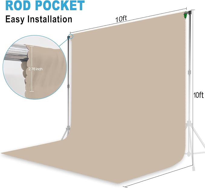 Beige Photography Backdrop for Photoshoot, 10x10 FT | Versatile Studio Photo - Image 2