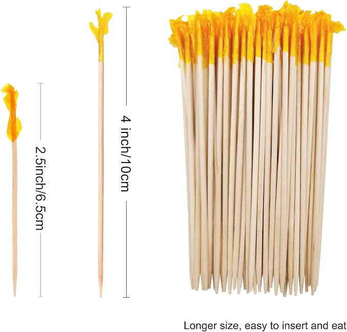 BLUE TOP Wood Frill Picks Toothpicks 4 Inch Value Pack 2000pcs, Wood Frill - Image 3