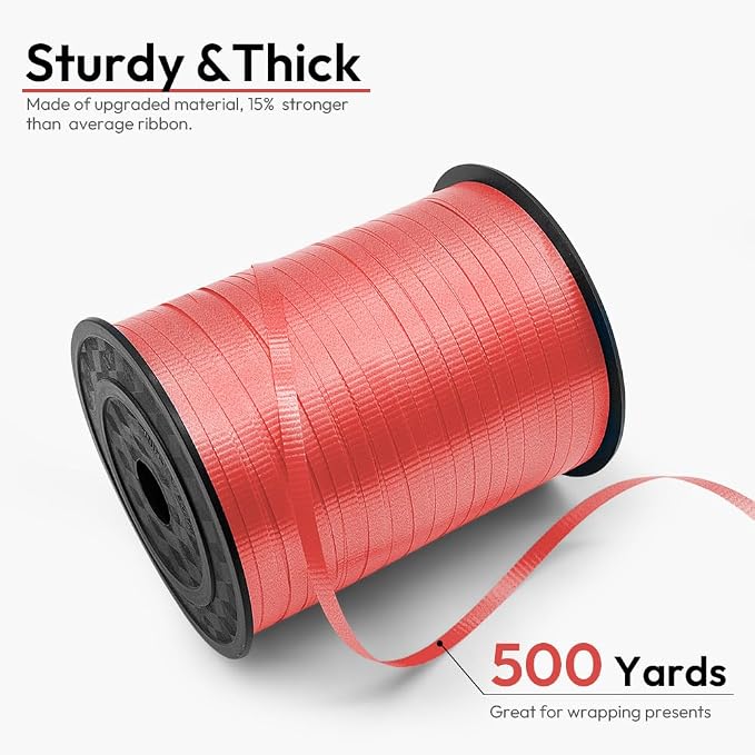 500 Yards Curling Ribbon for Gift Wrapping, 3/16" Balloon String for Christmas - Image 2