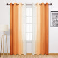 DWCN Ombre Faux Linen Sheer Curtains by DWCN