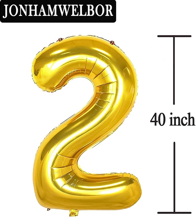 Jonhamwelbor 25 Gold Balloons 40 Inch Number 25 or 52 Big Giant Jumbo Huge Foil - Image 2