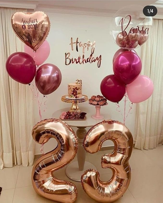 Number Balloon Rose Gold Number 20 - Image 3