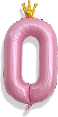 Light Pink Number 0 Balloons for Girls, 40 Inch Foil Large Pastel Pink by Isndare