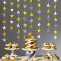 Gold Silver Shining Star Hanging Garland Gold and Silver Hanging Sparkling Star by Eeatour