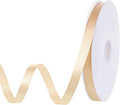 woric 120 Yards Champagne Satin Ribbon 3/8 Inch | Thin Gold Ribbon by woric