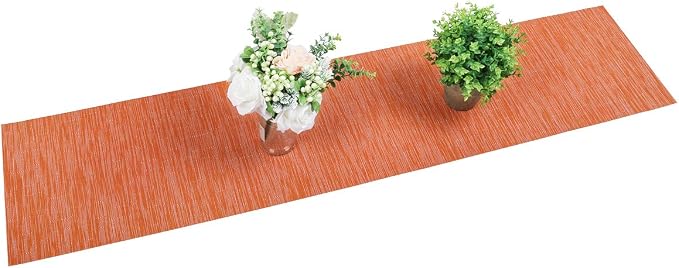 SHACOS Woven Vinyl Table Runner Indoor Outdoor 12x71 inch Kitchen Dining Table - Image 7