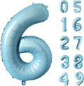 40 Inch Matte Blue 6 Number Balloons Light Blue Number 6 Foil Balloon Mylar by Yeodong