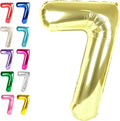 Champagne Gold Number 7 Balloon 40 inch, Balloon numbers party supplies by Upgesy