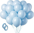 Pastel Blue Latex Party Balloons 100 Pack 12 inch Round Light Blue Balloons by BOMSI