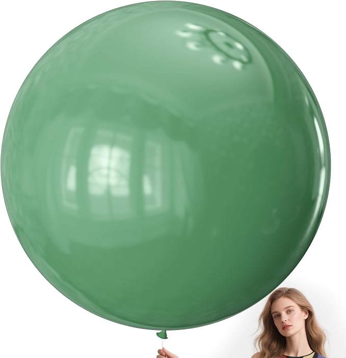 Sage Green Balloons 9pcs 36 Inch Extra Large Big Jumbo Giant Matte Kelly Green by Kawkalsh