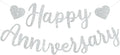 BEISHIDA Pre-Strung Glitter Silver Happy Anniversary Banner Wedding Decor | by Beishida